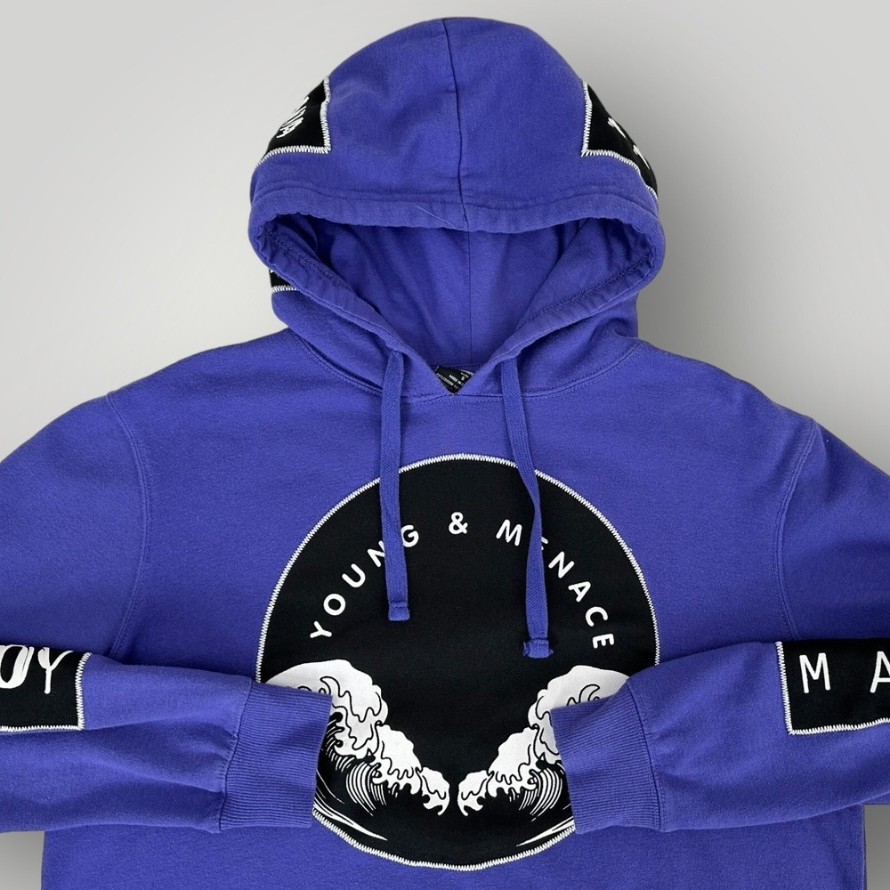 Fall Out Boy Hoodie Mens Small Purple Pullover Long Sleeve Young & Menace Mania